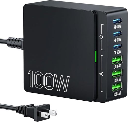 LS 100 6 IN 1 USB Charging Station